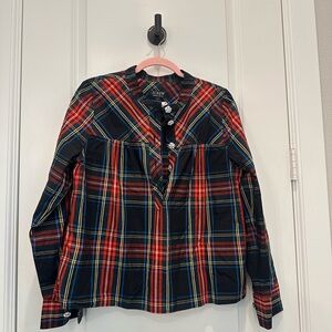 Jcrew embellishes holiday tartan popover
